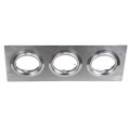 Foco basculante cuadrado empotrar Aluminio texturizado, para 3 Lámparas AR111/QR111